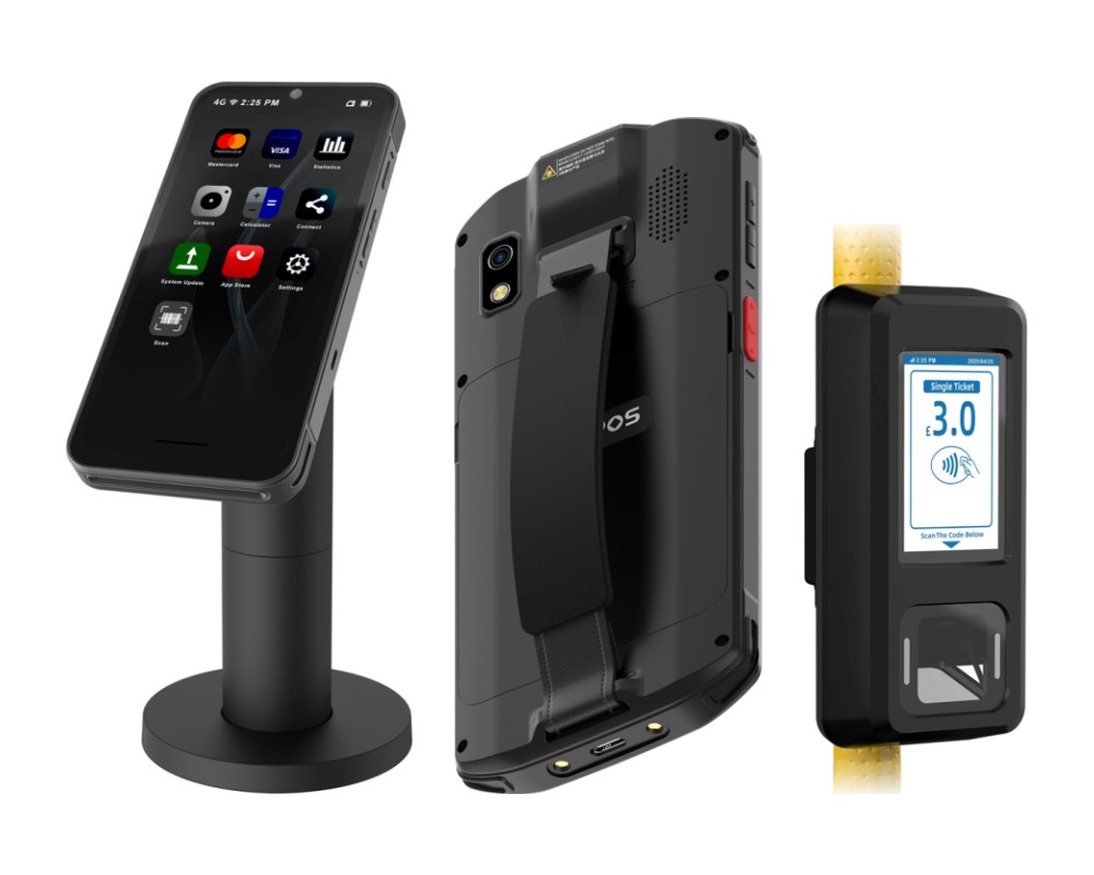 WizarPOS Q3PRO com suporte, Q3PDA e validador de bilhetes