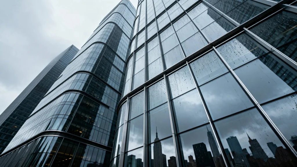 Glass curtain wall façade