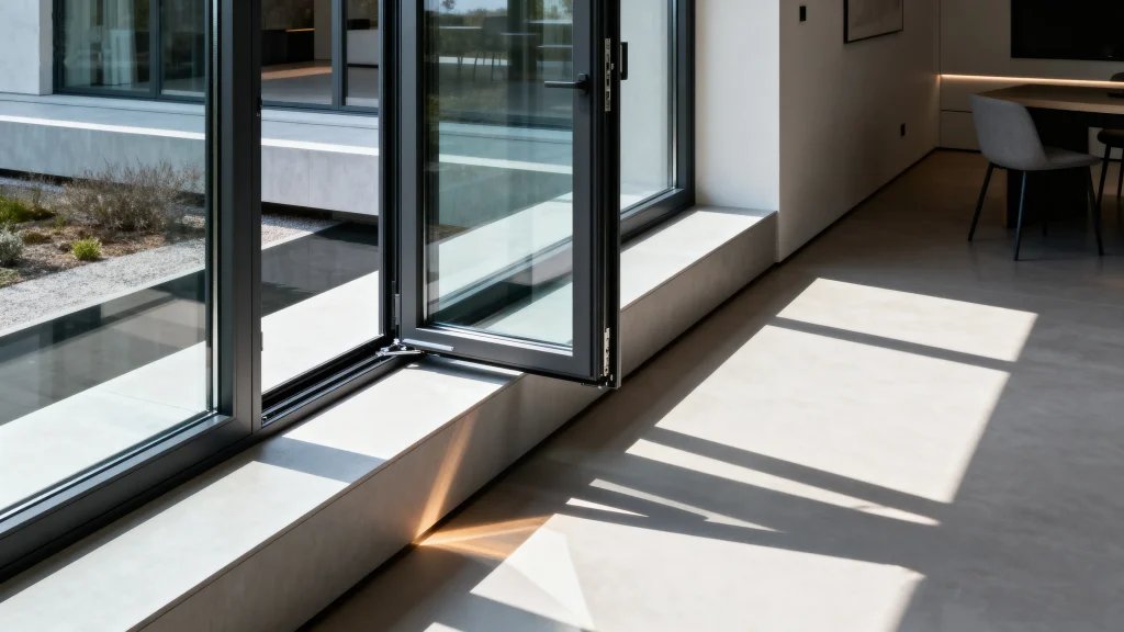 Aluminium windows in a bright interior