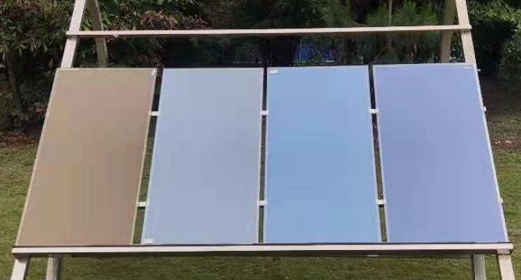Coloured photovoltaic glass samples