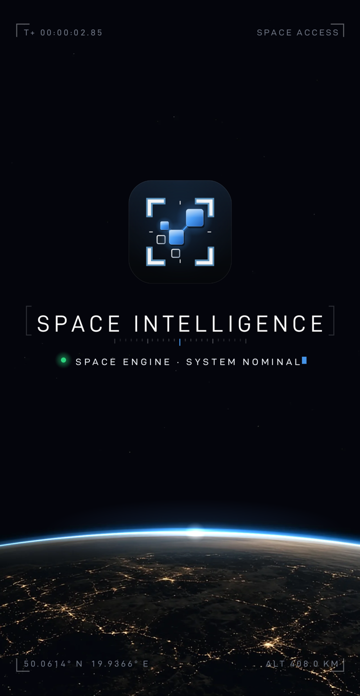 Ecrã inicial do Space Access com o ícone da aplicação