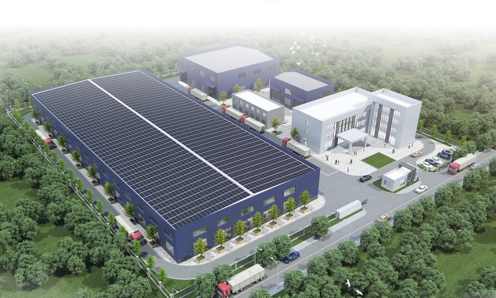 Industriegebäude mit BIPV-Flachdach von Risen